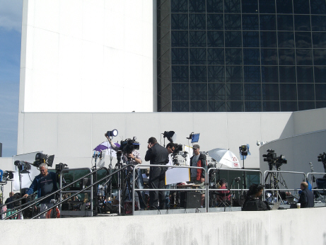 cimg3727 Media outside of JFK Library