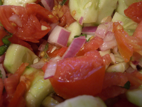 Tomato, Cucumber, Red Onion Salad