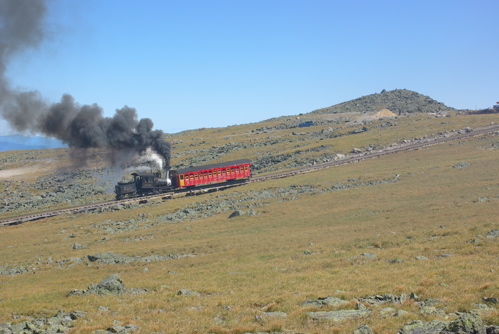 Cog Railroad, chugging up Mt Washington