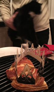 King Cake, crown, and cat