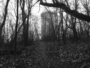 Approaching the tower from the steep trail